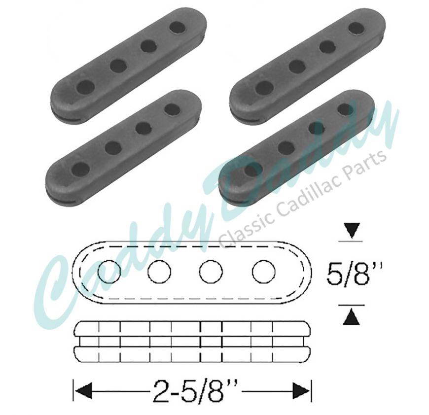 1952 1953 1954 1955 1956 1957 1958 1959 1960 1962 Cadillac Spark Plug Wire Rubber Spacer Set (4 Pieces) REPRODUCTION Free Shipping In The USA