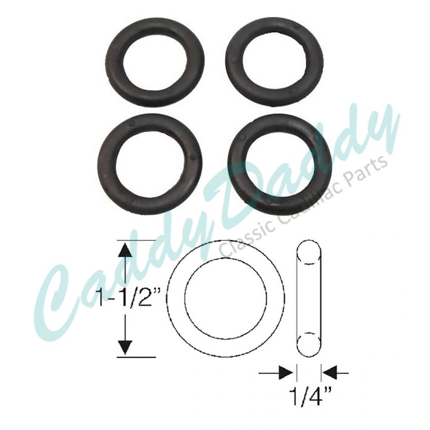 1938 1939 1940 1941 1942 1946 1947 1948 1949 1950 1951 1952 1953 1954 1955 1956 Cadillac Lower Suspension Arm Pin Rubber Bushings Set (4 Pieces) REPRODUCTION Free Shipping In The USA