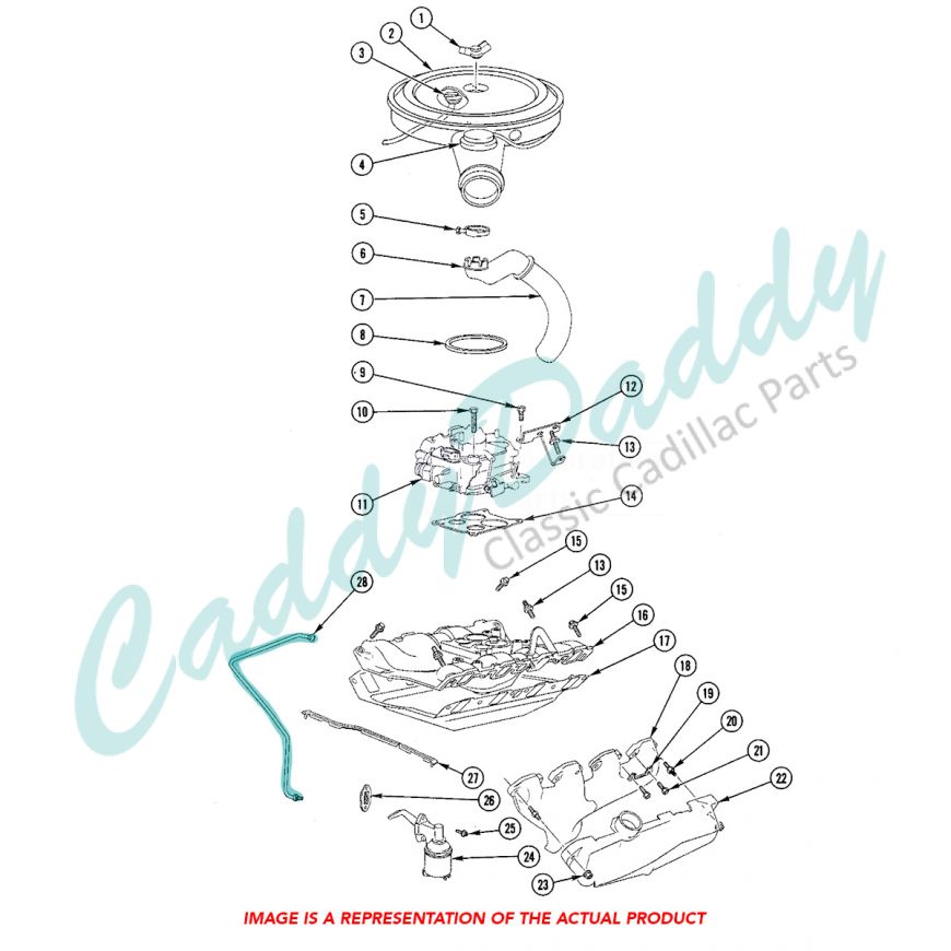 1977 1978 1979 Cadillac (425 Engine) Fuel Pump to Carburetor Line (Stainless Steel or Original Equipment Design) REPRODUCTION Free Shipping In The USA