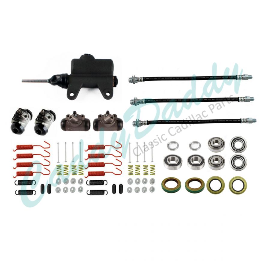 1948 1949 1950 1951 Cadillac (See Details) Super Drum Brake Kit With Master Cylinder (68 Pieces) REPRODUCTION Free Shipping In The USA