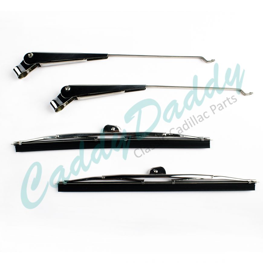 1949 1950 1951 1952 1953 Cadillac Wiper Arms And Anco Style Wiper Blades Set (4 Pieces) REPRODUCTION Free Shipping In The USA