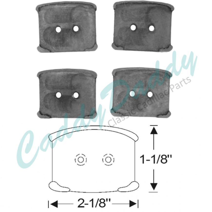 1936 1937 Cadillac Series 70 4-Door Convertible Detachable Center Post Rubber Pads (4 Pieces) REPRODUCTION Free Shipping In The USA