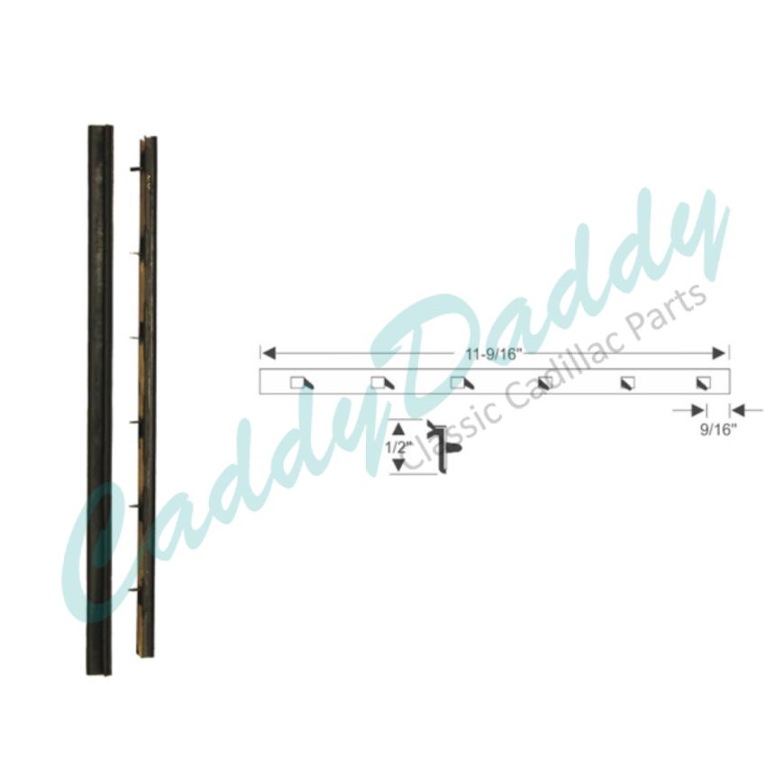 1942 1946 1947 Cadillac Series 62 2 Door Convertible Vent Division Bar Rubber Weatherstrips 1 Pair REPRODUCTION Free Shipping In The USA