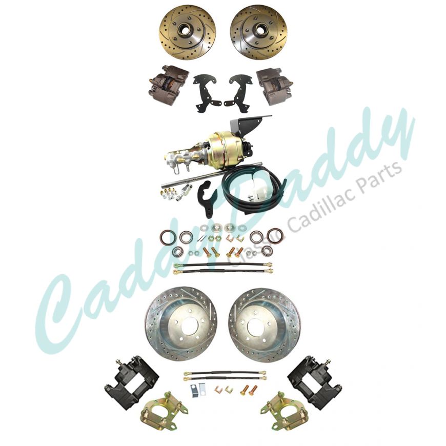 1950 1951 1952 1953 1954 1955 Cadillac Front and Rear Disc Brake Conversion Kit With Booster and Master Cylinder NEW