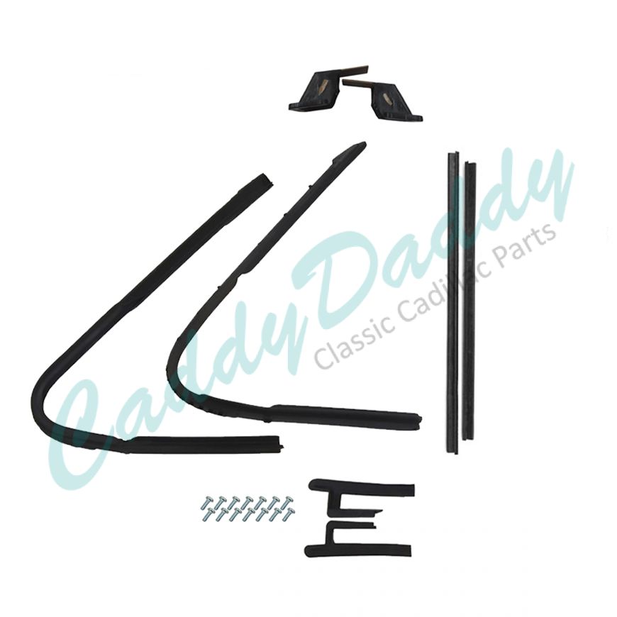 1951 1952 1953 Cadillac 2-Door Front Vent Window Rubber Weatherstrip Kit (8 Pieces) REPRODUCTION Free Shipping In The USA