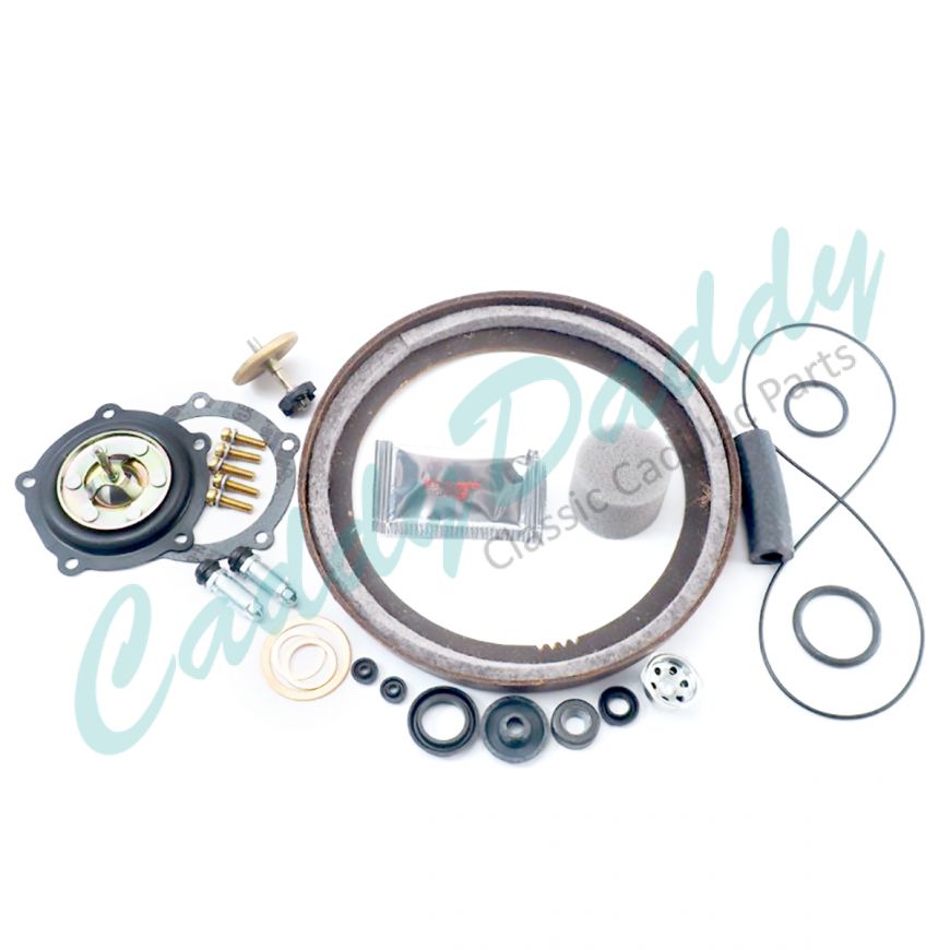 1953 1954 1955 Cadillac Bendix Hydro-Vac Brake Booster (WITH 6 3/4 Inch Vacuum Can) Repair Kit (24 Pieces) REPRODUCTION Free Shipping In The USA