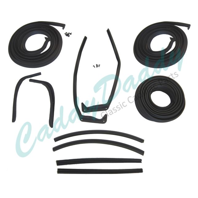 1954 1955 1956 Cadillac 2-Door Hardtop Coupe Basic Rubber Weatherstrip Kit (11 Pieces) REPRODUCTION Free Shipping In The USA