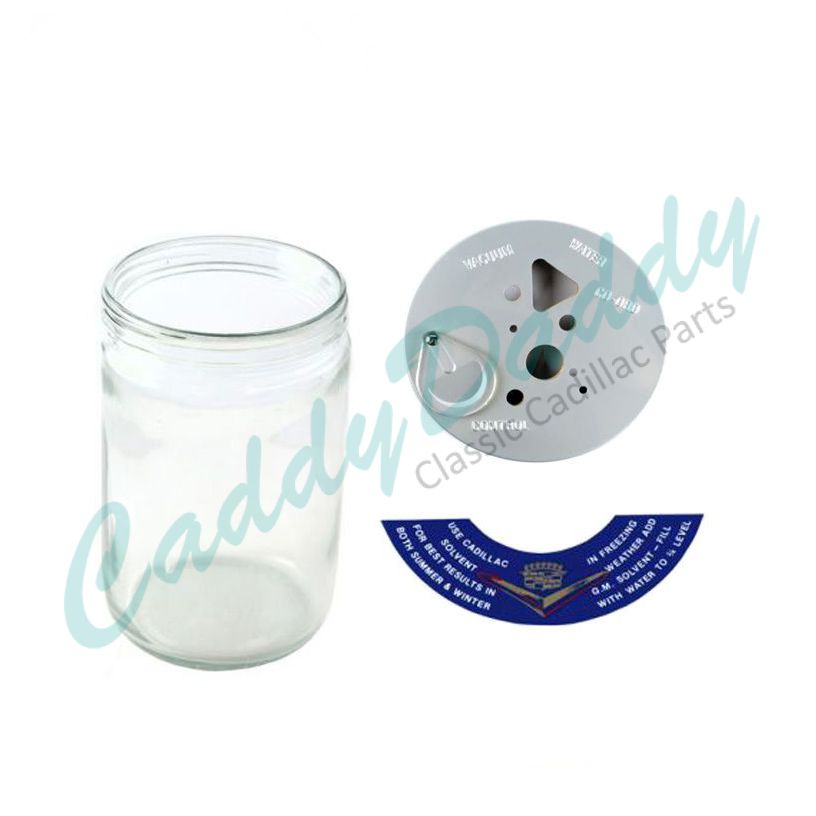 1956 1957 1958 Cadillac Windshield Washer Jar Kit (3 Pieces) REPRODUCTION Free Shipping In The USA