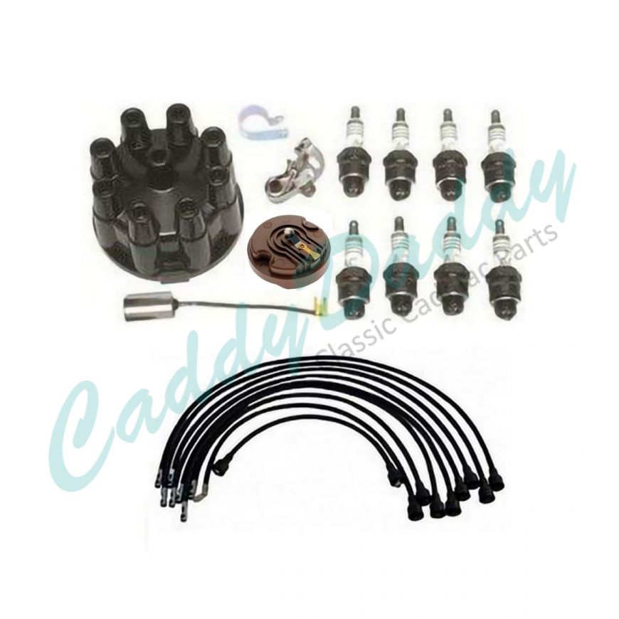 1958 Cadillac (WITHOUT Tri-Power) Deluxe Tune Up Kit With Spark Plug Wires (20 Pieces) REPRODUCTION Free Shipping In The USA