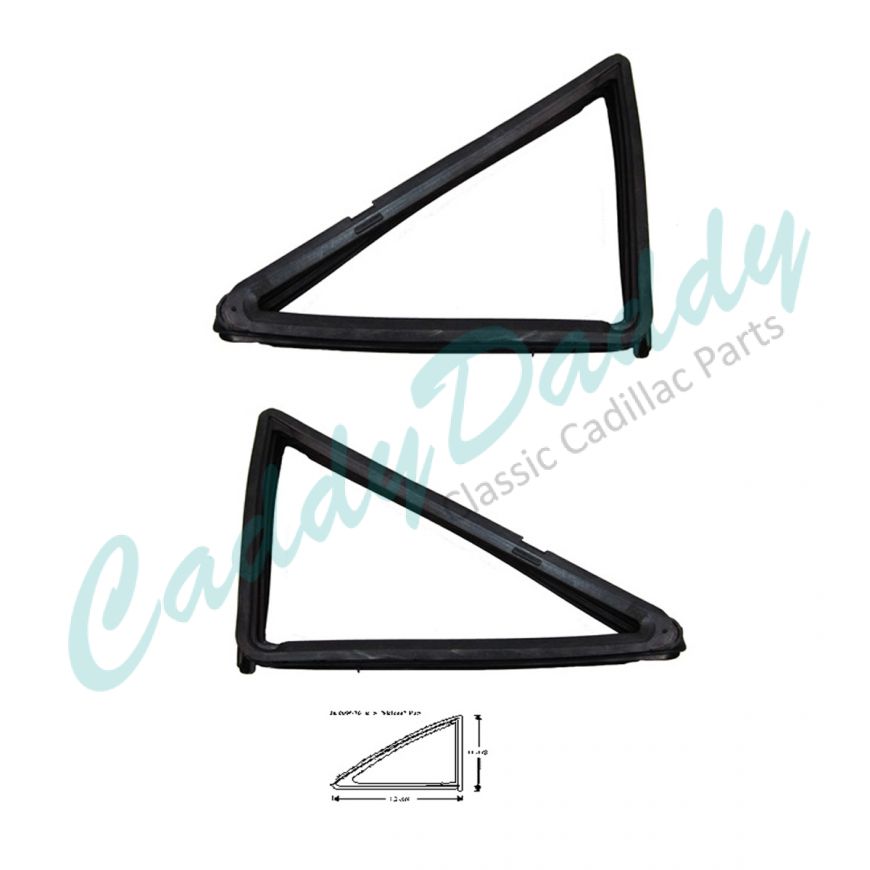 1955 1956 Cadillac 4-Door Series 62 and Fleetwood Series 60 Special Rear Quarter Window Vent Rubber Weatherstrips 1 Pair REPRODUCTION Free Shipping In The USA