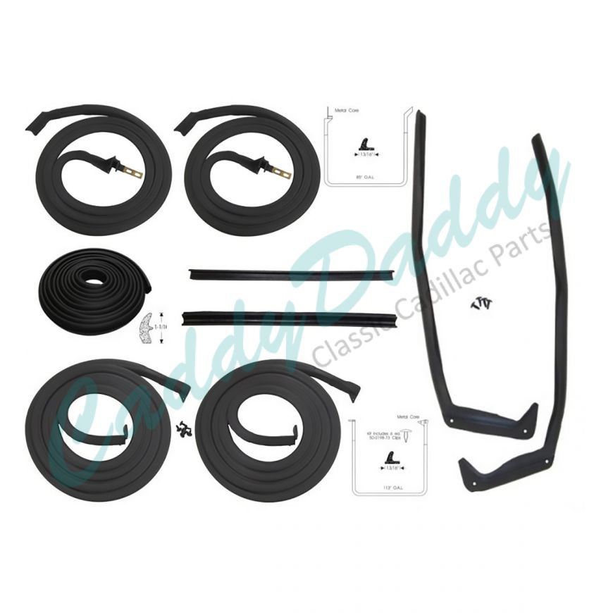 1956 Cadillac Sedan Deville Basic Rubber Weatherstrip Kit (9 Pieces) REPRODUCTION Free Shipping In The USA 