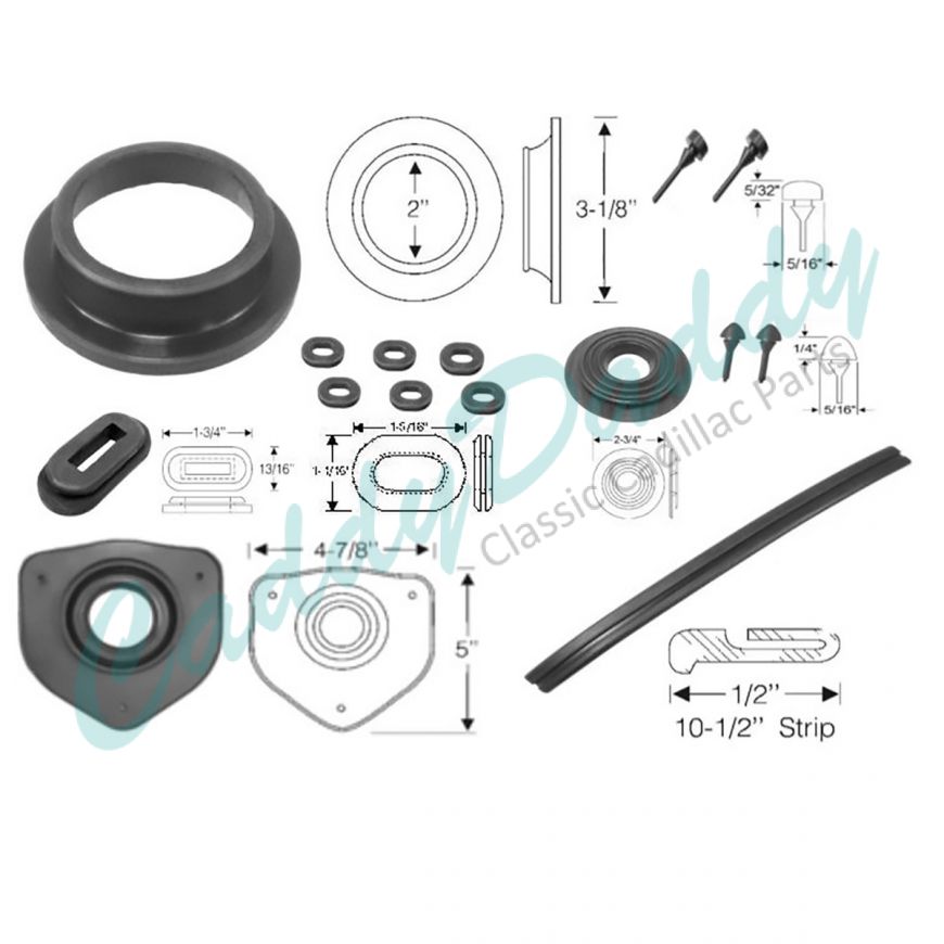 1956 Cadillac Interior Rubber Kit REPRODUCTION Free Shipping In The USA