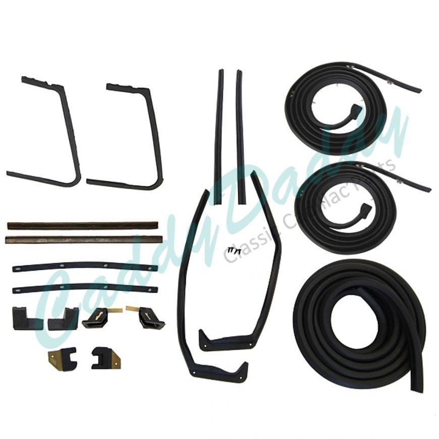 1957 1958 Cadillac 2-Door Hardtop Coupe Advanced Rubber Weatherstrip Kit (19 Pieces) REPRODUCTION Free Shipping In The USA