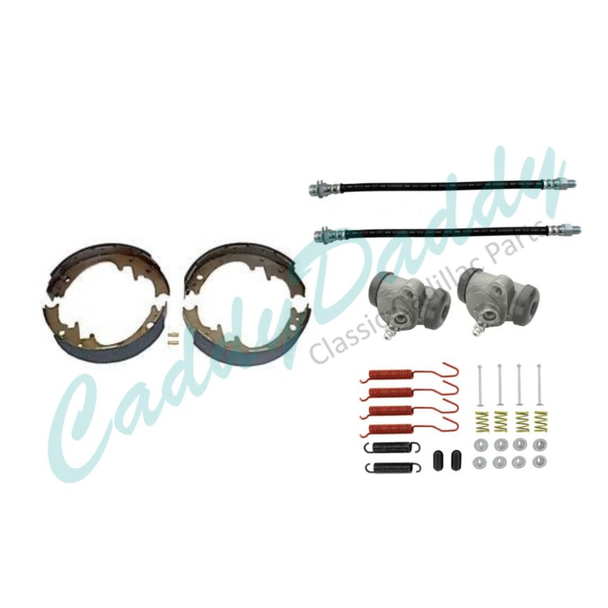 1957 1958 1959 Cadillac (See Details) Deluxe Front Drum Brake Kit (32 Pieces) REPRODUCTION Free Shipping In The USA
