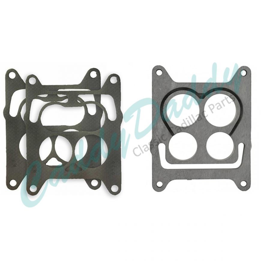 1957 1958 1959 1960 1961 1962 Cadillac Rochester 4GC Carburetor Base Gasket And Insulator Mounting Kit (3 Pieces) REPRODUCTION Free Shipping In The USA