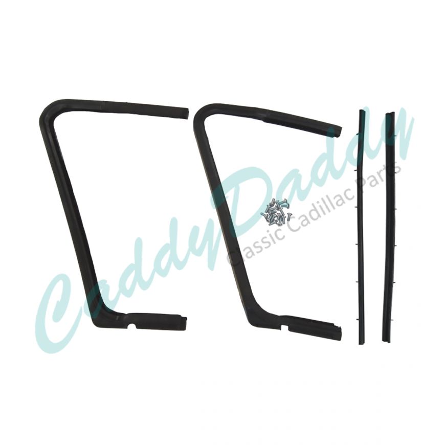 1957 1958 Cadillac 4-Door Models (EXCEPT Eldorado Brougham) Front Vent Window Rubber Weatherstrip Kit (4 Pieces) REPRODUCTION Free Shipping In The USA