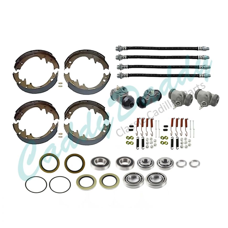 1958 1959 Cadillac (EXCEPT Series 75 Limousine and Commercial Chassis) Master Drum Brake Kit With Bearings and Seals (78 Pieces) REPRODUCTION Free Shipping In The USA