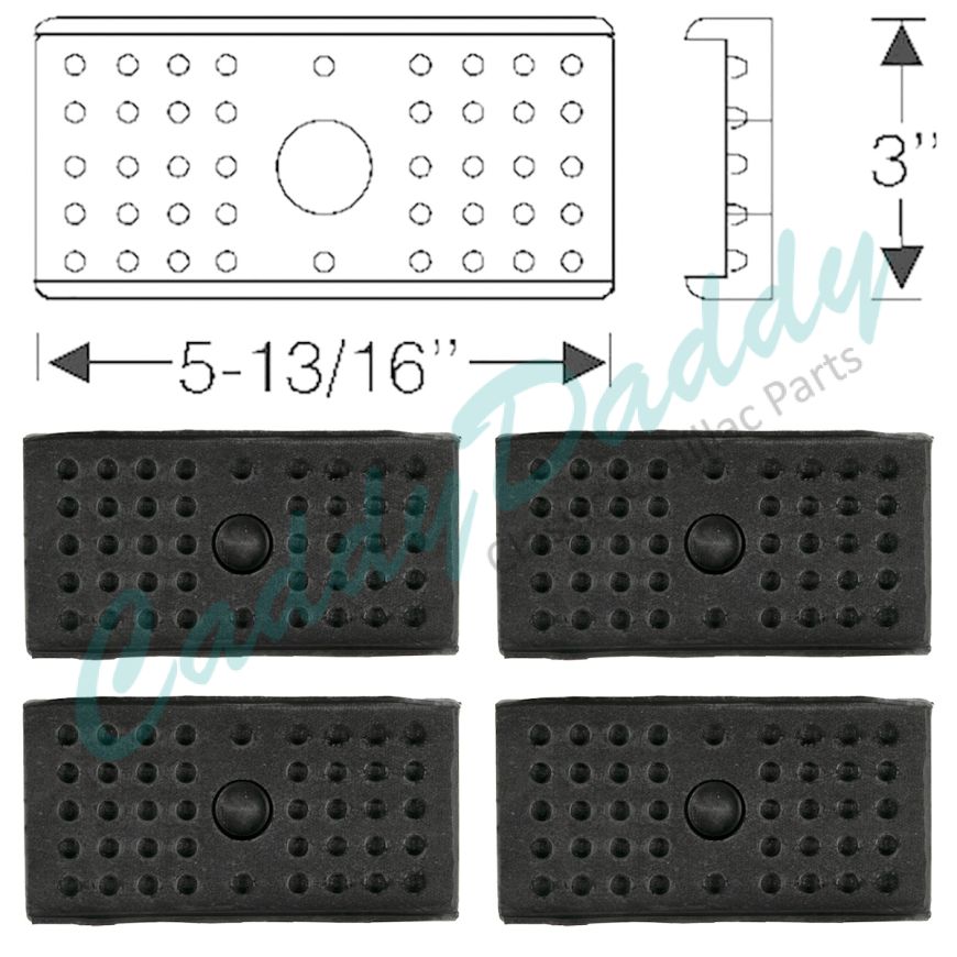 1954 1955 1956 1957 Cadillac Rear Leaf Spring Insulator Pad Set (4 Pieces) REPRODUCTION Free Shipping In The USA