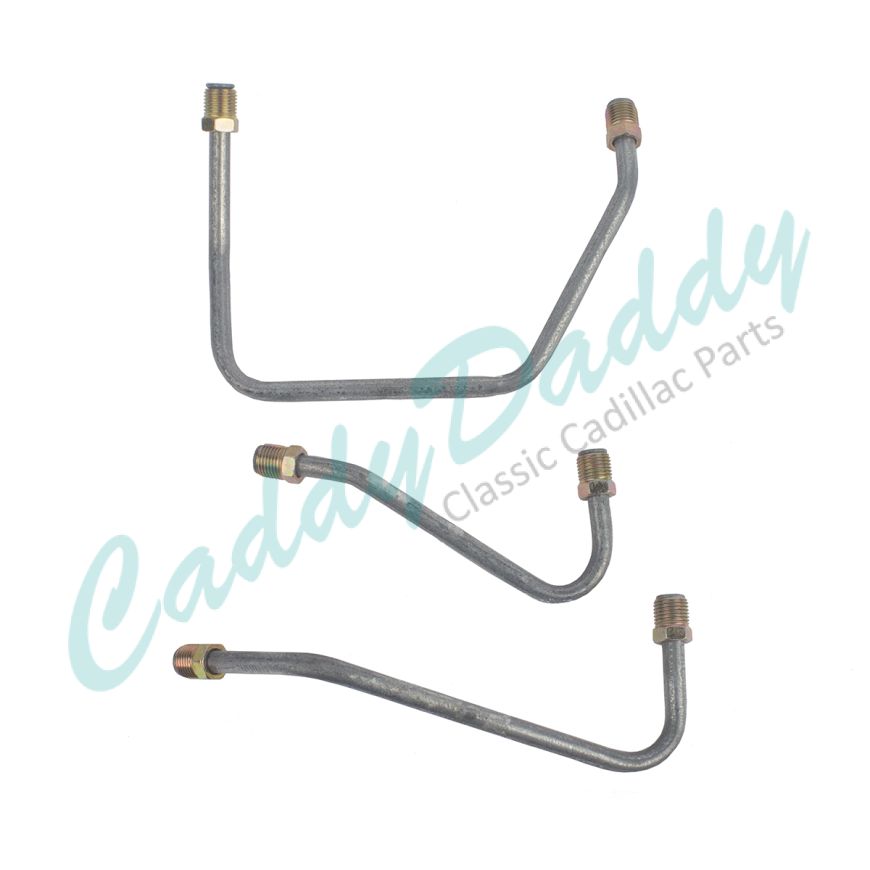 1958 Cadillac Eldorado Tri-Power Carburetor Fuel Lines Set (3 Pieces) Stainless Steel or Original Equipment Design REPRODUCTION Free Shipping In The USA