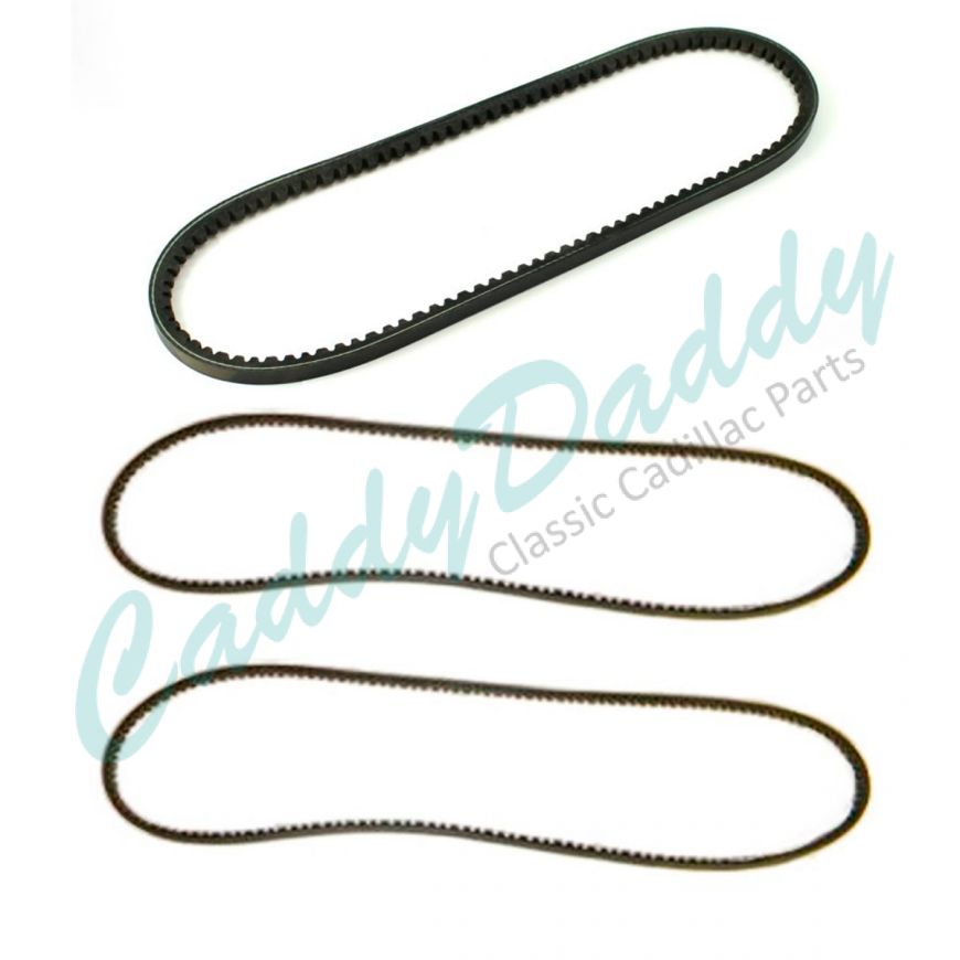 1959 1960 Cadillac (WITH Air Conditioning and WITHOUT Air Spring) Compressor, Generator and Power Steering Pump Fan Belt Set (3 Pieces) REPRODUCTION Free Shipping In The USA