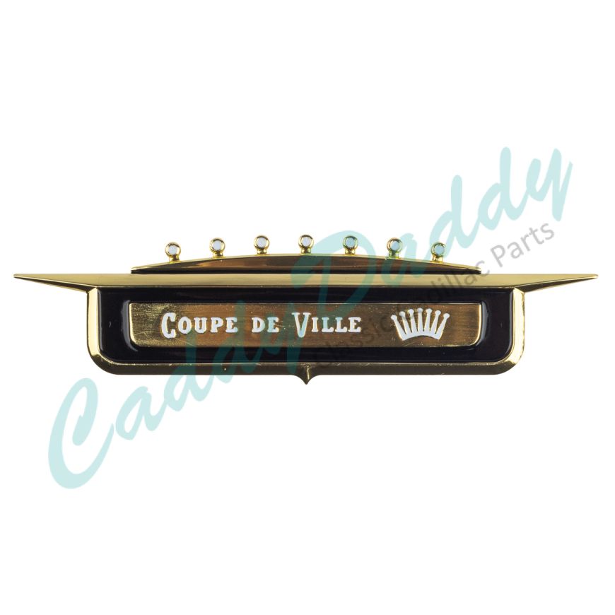 1958 Cadillac Coupe Deville Fender Badge Emblem REPRODUCTION Free Shipping In The USA
