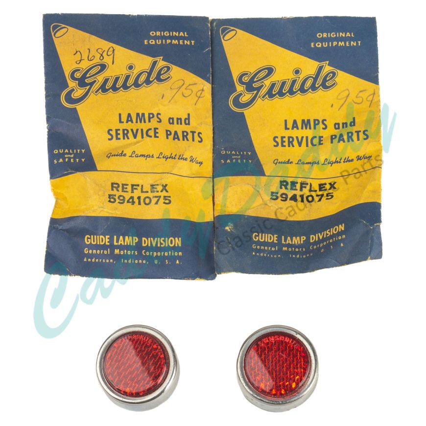 1951 1952 1953 1954 1955 1956 Cadillac (See Details) Tail Light Reflector 1 Pair NOS Free Shipping In The USA