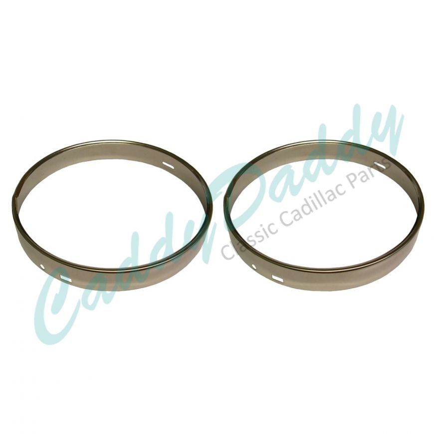 1955 1956 1957 Cadillac (See Details) Headlight Retaining Rings 1 Pair REPRODUCTION Free Shipping In The USA