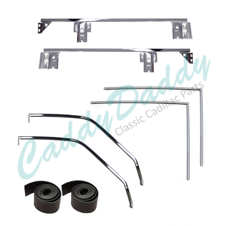 1959 1960 Cadillac Convertible Window Frame And Channel Set (6 Pieces) REPRODUCTION Free Shipping In The USA