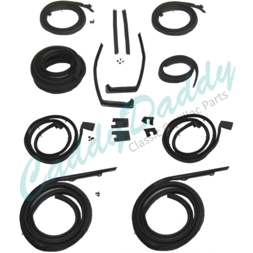 1959 1960 Cadillac 4-Door 4-Window Hardtop Advanced Rubber Weatherstrip Kit (16 Pieces) REPRODUCTION Free Shipping In The USA
