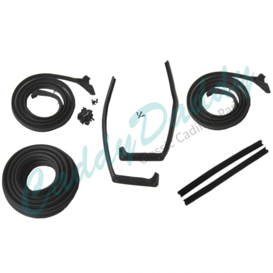 1959 1960 Cadillac 2-Door Hardtop Coupe Basic Rubber Weatherstrip Kit (7 Pieces) REPRODUCTION Free Shipping In The USA