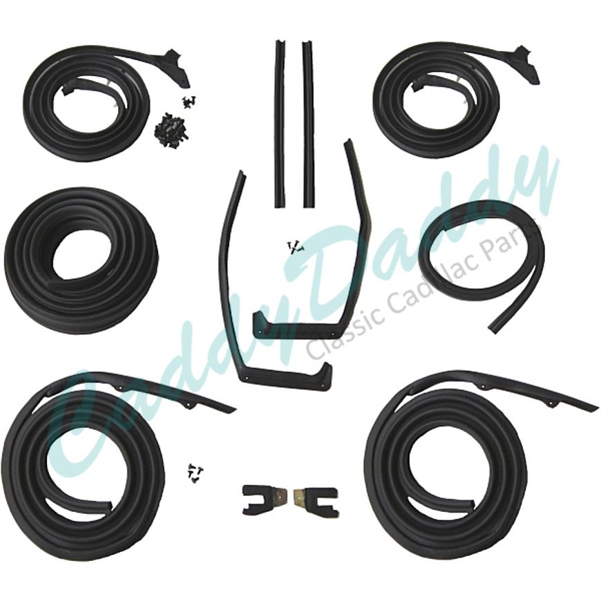 1959 1960 Cadillac 2-Door Hardtop Coupe Advanced Rubber Weatherstrip Kit (12 Pieces) REPRODUCTION Free Shipping In The USA