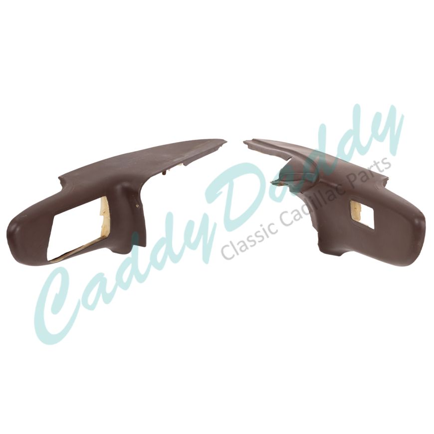 1959 1960 Cadillac (EXCEPT Brougham And Commercial Chassis) Upper Left And Right Instrument Panel Extensions (1 Pair) Brown USED Free Shipping in The USA