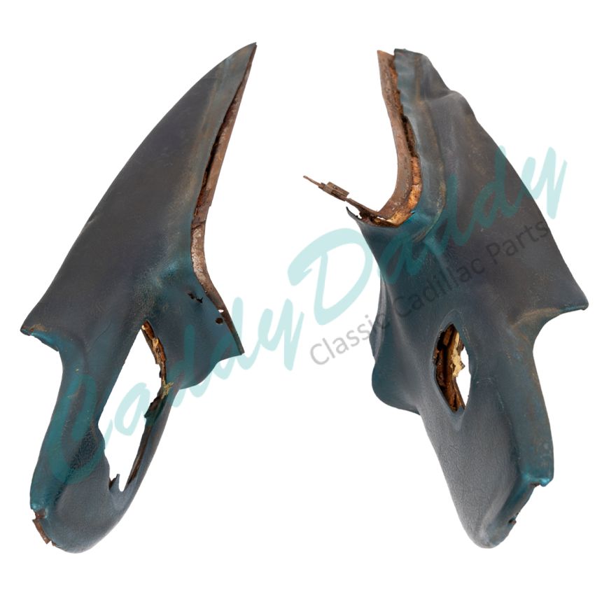 1959 1960 Cadillac (EXCEPT Brougham And Commercial Chassis) Upper Left And Right Instrument Panel Extensions (1 Pair) Teal Blue USED Free Shipping in The USA