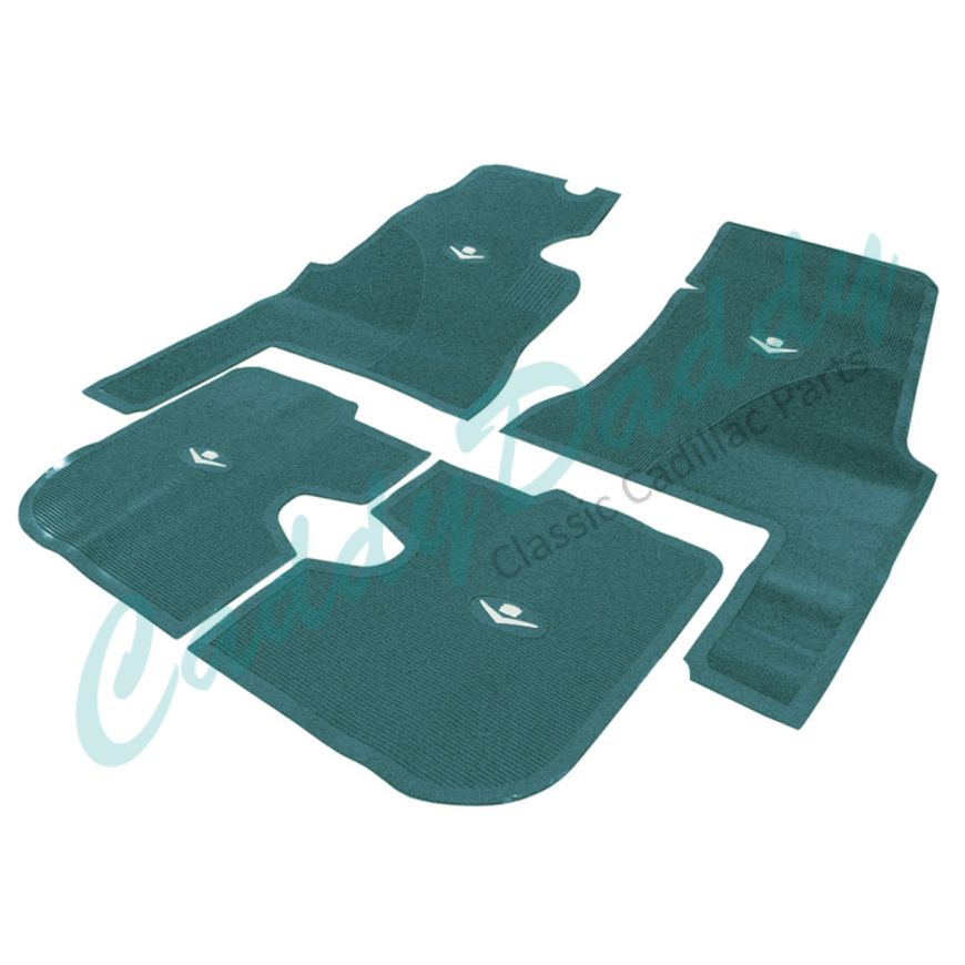 1959 1960 Cadillac 4-Door Aqua Rubber Floor Mats (4 Pieces) [Ready To Ship] REPRODUCTION Free Shipping In The USA