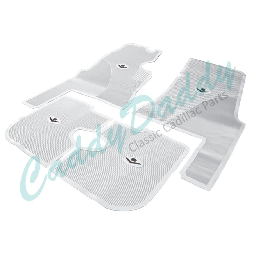1959 1960 Cadillac 4-Door White Rubber Floor Mats (4 Pieces) [Ready To Ship] REPRODUCTION Free Shipping In The USA