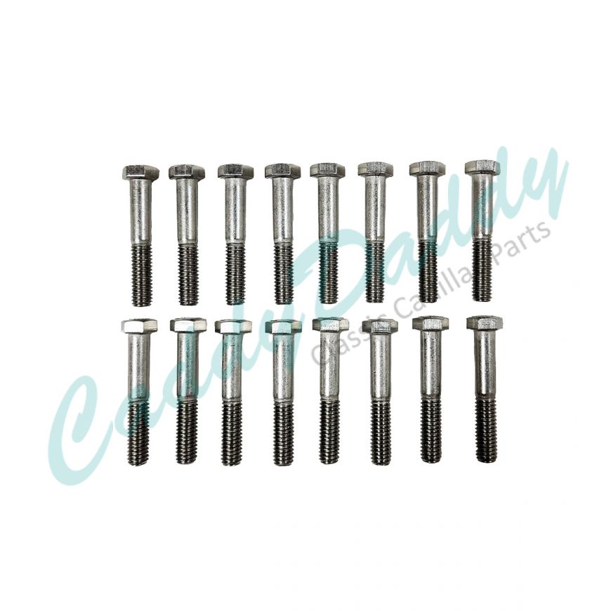 1968 1969 1970 1971 1972 1973 1974 1975 1976 1977 1978 1979 Cadillac (See Details) Hex Head Exhaust Manifold Bolt Kit (16 Pieces) REPRODUCTION Free Shipping In The USA