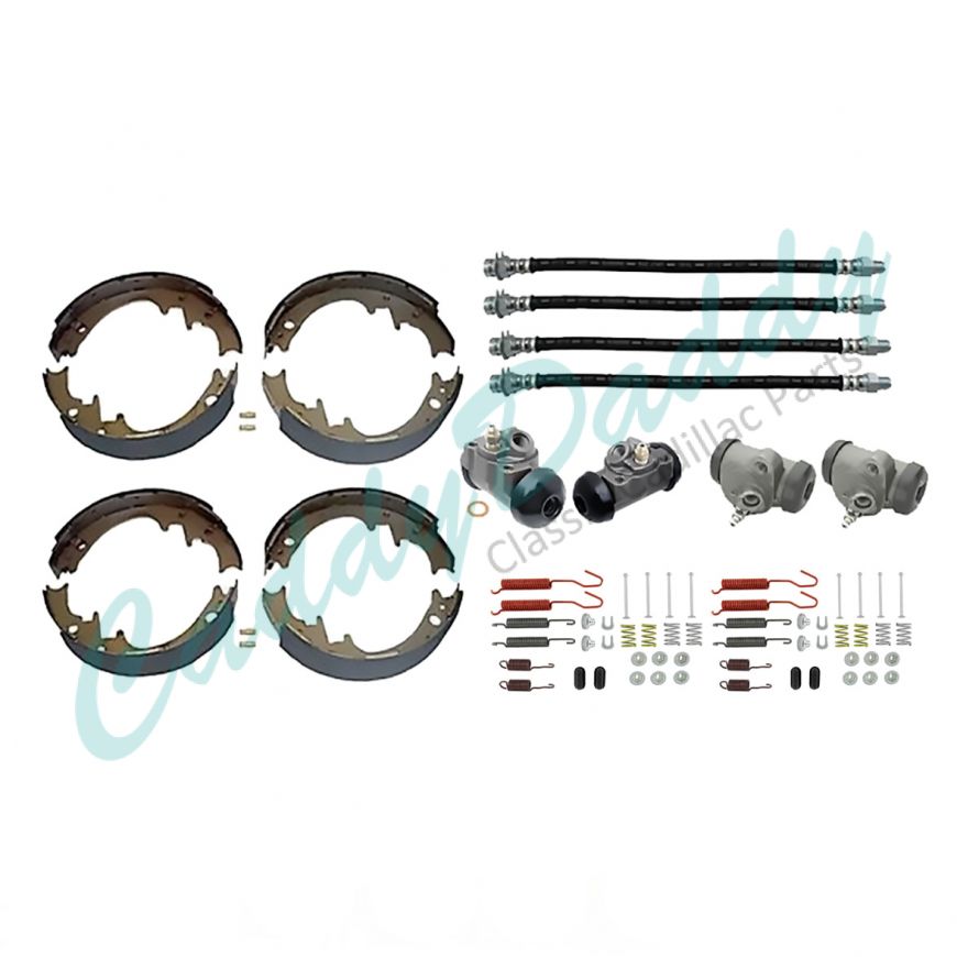 1960 Cadillac (EXCEPT Commercial Chassis) Deluxe Drum Brake Kit (68 Pieces) REPRODUCTION Free Shipping In The USA 