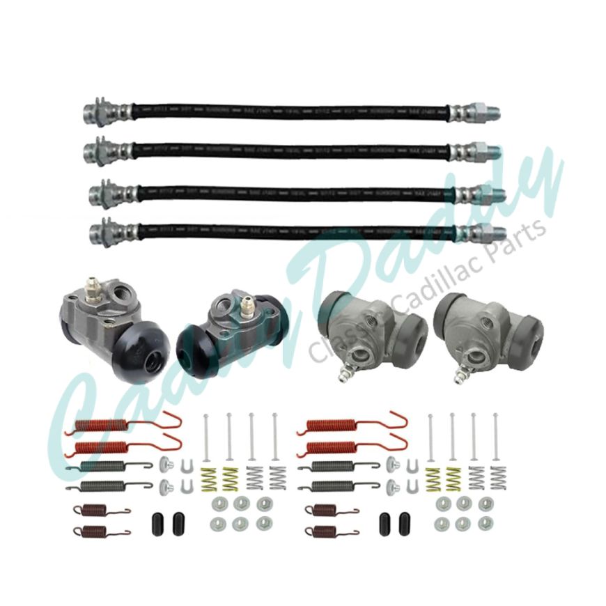 1960 Cadillac (EXCEPT Commercial Chassis) Standard Drum Brake Kit (60 Pieces) REPRODUCTION Free Shipping In The USA 