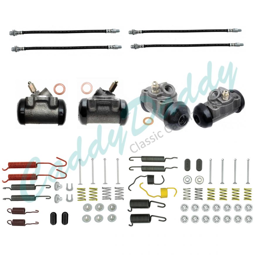 1961 Cadillac (EXCEPT Commercial Chassis) Standard Drum Brake Kit (70 Pieces) REPRODUCTION Free Shipping In The USA