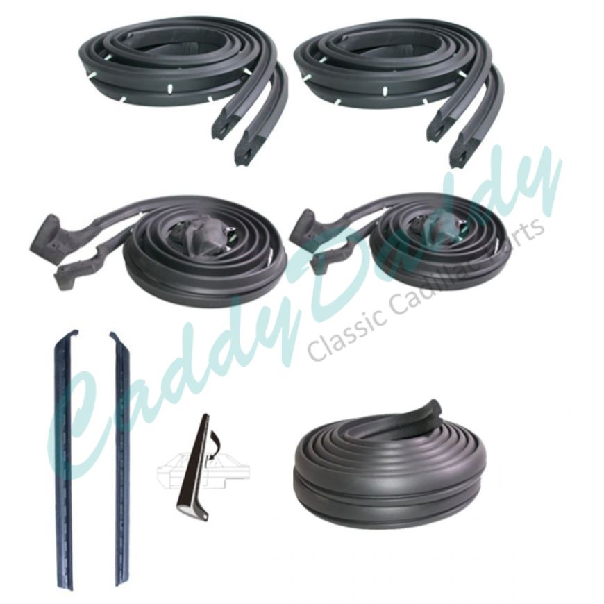 1962 Cadillac Series 62 and Deville 2-Door Hardtop Coupe Basic Rubber Weatherstrip Kit (7 Pieces) REPRODUCTION Free Shipping In The USA