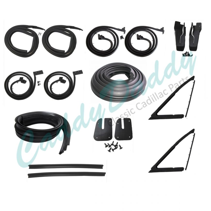 1963 1964 Cadillac Series 62 and Deville 4-Door 6-Window Sedan Advanced Rubber Weatherstrip Kit (18 Pieces) REPRODUCTION Free Shipping In The USA