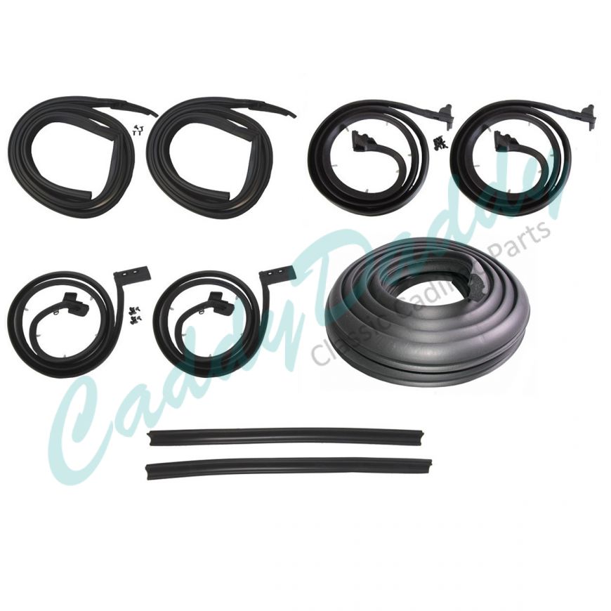 1963 1964 Cadillac Series 62 and Deville 4-Door 6-Window Sedan (See Details) Basic Rubber Weatherstrip Kit (9 Pieces) REPRODUCTION Free Shipping In The USA