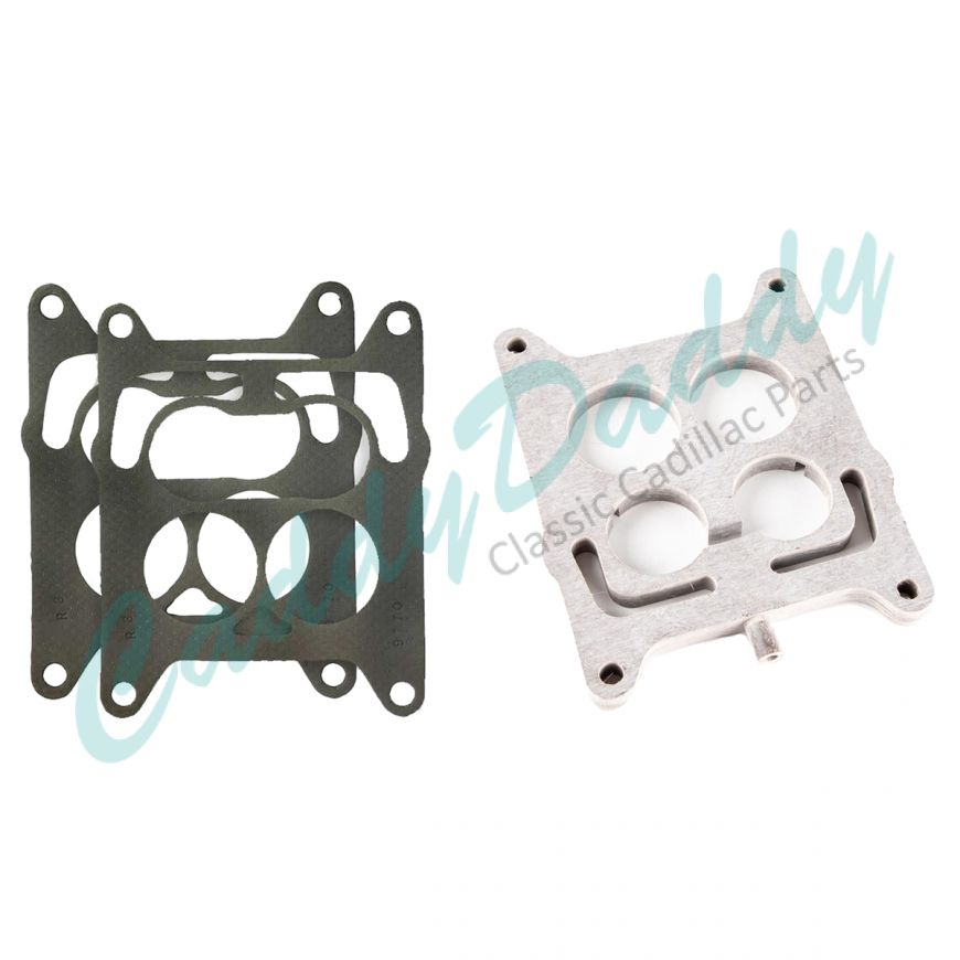 1963 1964 1965 1966 Rochester 4GC Carburetor Base Gasket And Insulator Spacer Mounting Kit (3 Pieces) REPRODUCTION Free Shipping In The USA