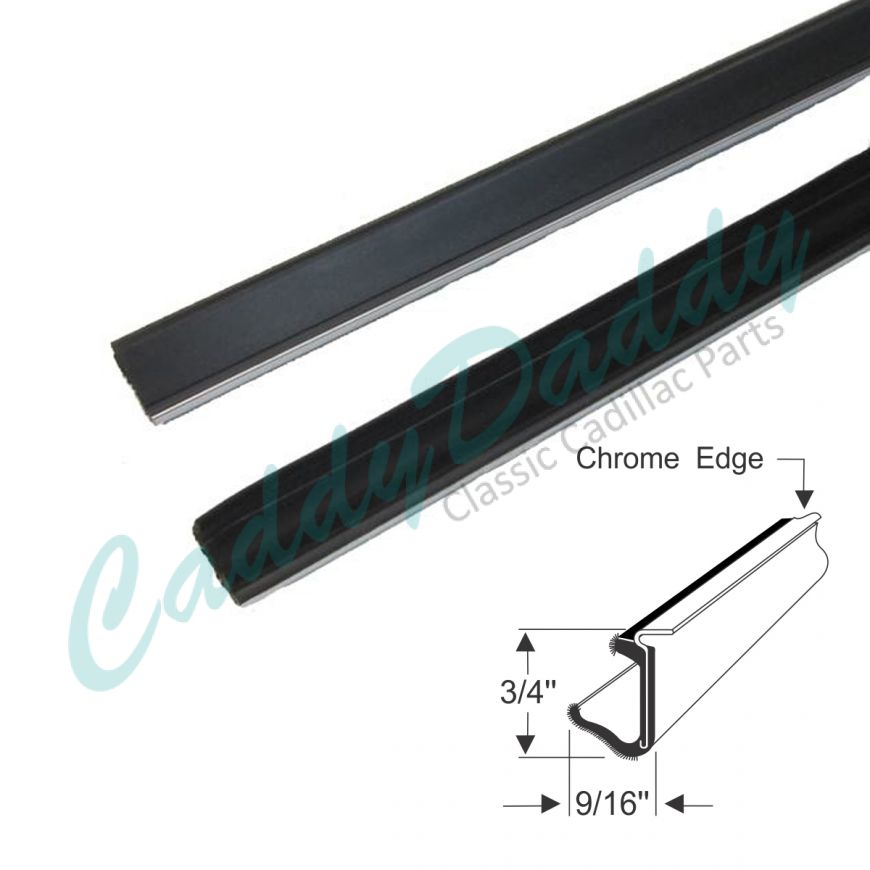 1965 1967 1968 1969 1970 Cadillac Inner Window Sweeps (48 Inches) 1 Pair REPRODUCTION Free Shipping In The USA