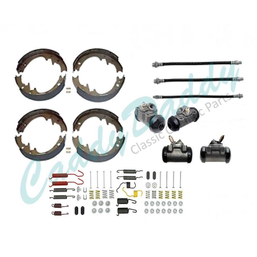 1965 1966 Cadillac (EXCEPT Series 75 Limousine and Commercial Chassis) Deluxe Drum Brake Kit (77 Pieces) REPRODUCTION Free Shipping In The USA