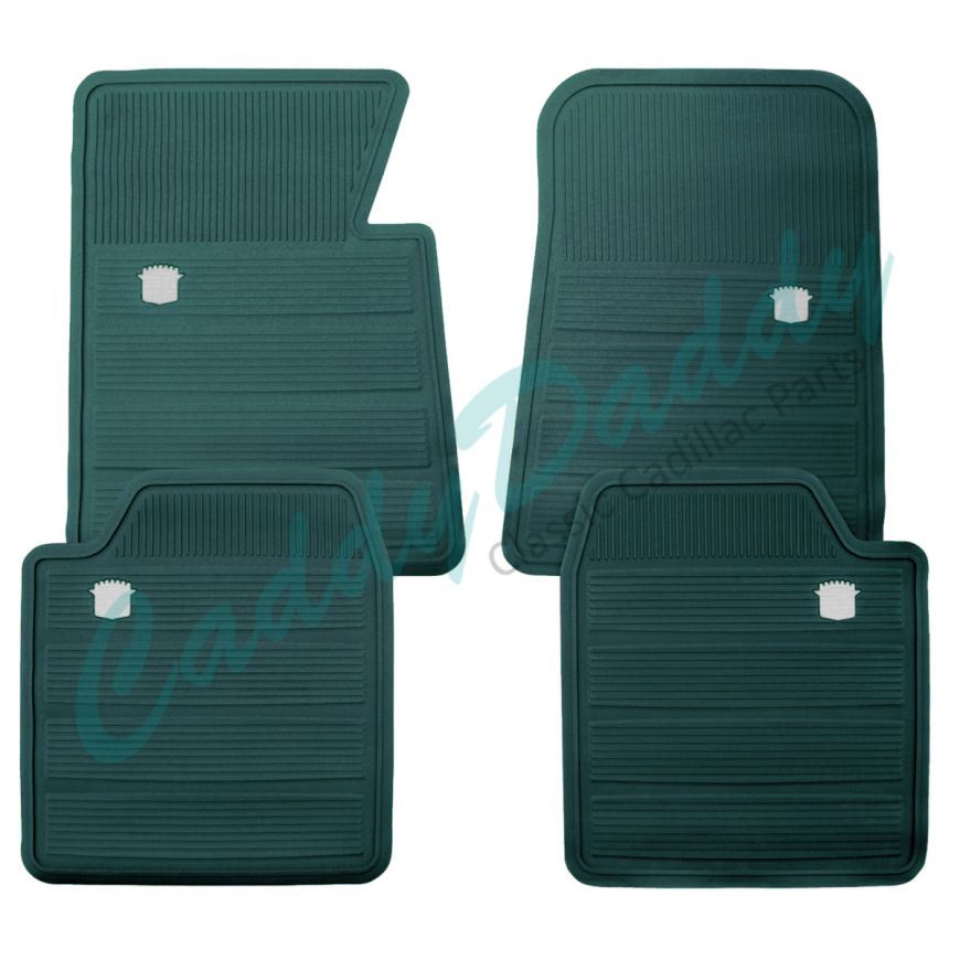 1965 1966 1967 1968 1969 1970 Cadillac Turquoise Rubber Floor Mats (4 Pieces) [Ready To Ship] REPRODUCTION Free Shipping In The USA