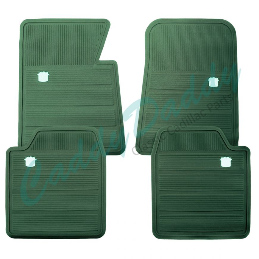 1965 1966 1967 1968 1970 Cadillac Green Rubber Floor Mats (4 Pieces) REPRODUCTION Free Shipping In The USA