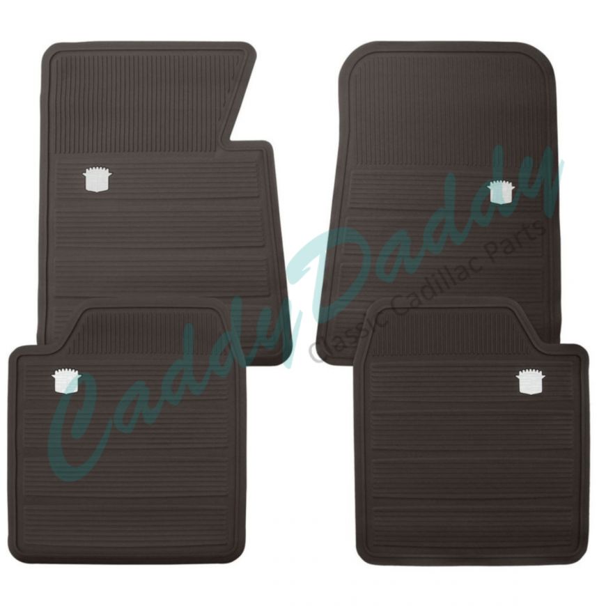 1965 1966 1967 1968 1969 1970 Cadillac Black Rubber Floor Mats (4 Pieces) REPRODUCTION Free Shipping In The USA
