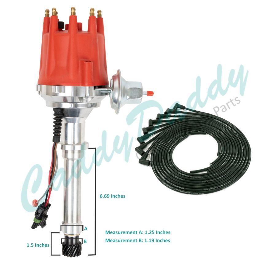 1966 1967 Cadillac (429 Engine) Electronic Upgrade Distributor With Spark Plug Wires REPRODUCTION Free Shipping In The USA