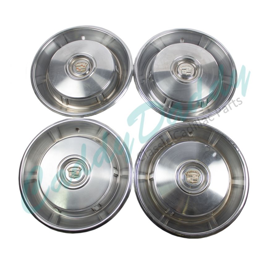 1966 1967 Cadillac (See Details) Wheel Cover Hub Cap WITHOUT Slots Set A Quality (4 Pieces) USED